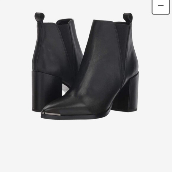 Tony Bianco Bello Point Toe Leather Boots Black Size 7 - Picture 1 of 7